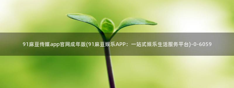 麻豆传媒映话官网：91麻豆传媒app官网成年版(91麻豆娱乐APP：一站式娱乐生活服务平台)