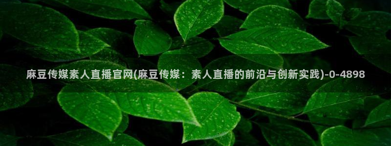 md 麻豆传媒官网：麻豆传媒素人直播官网(麻豆传媒：素人直播的前沿与创新实践)