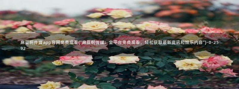麻豆传媒官网豆奶：麻豆啊传媒app官网免费观看(\